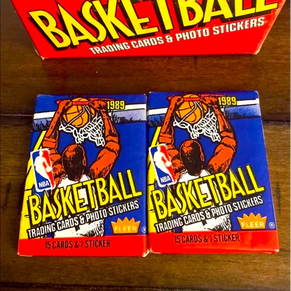 2 factory sealed packs of RARE 1989-90 Fleer NBA Basketball cards!!!!